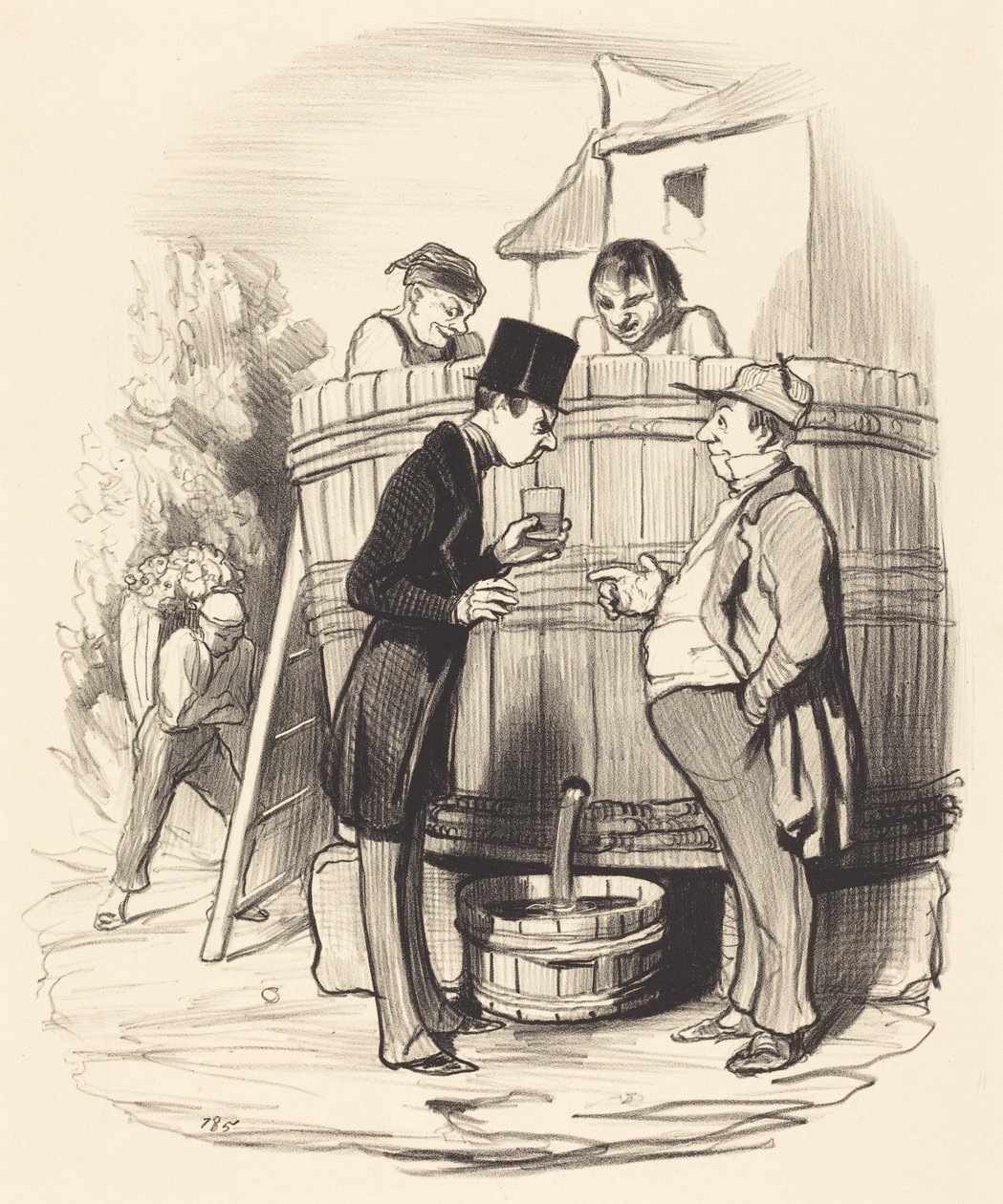 Co sądzicie o tym małym winie tam... autorstwa Honoré Daumier