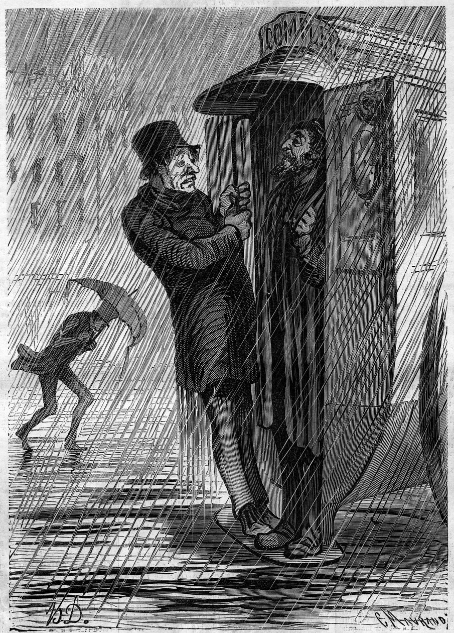 Kompletny!!! Karykatura Honore Daumiera (1808-1879). Grawer w „”Le Monde Illustré””n°271 z dnia 21 czerwca 1862 r. autorstwa Honoré Daumier