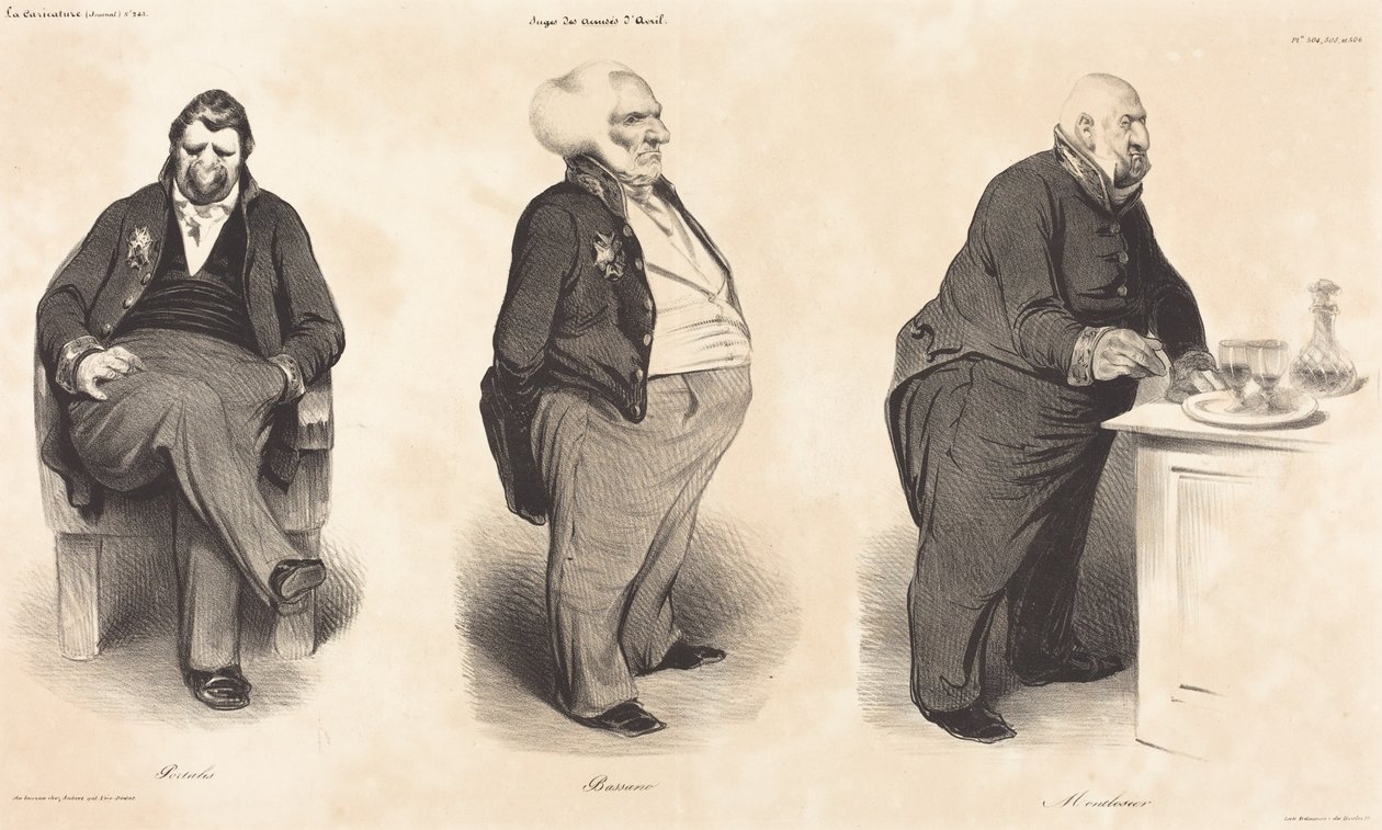 Hrabia Portalis - książę Bassano - hrabia de Montlosier autorstwa Honoré Daumier