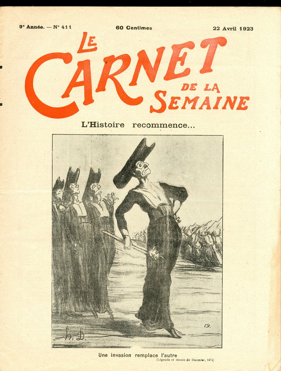 Okładka „”Książki tygodnia”, Satyryczna w B&W autorstwa Honoré Daumier