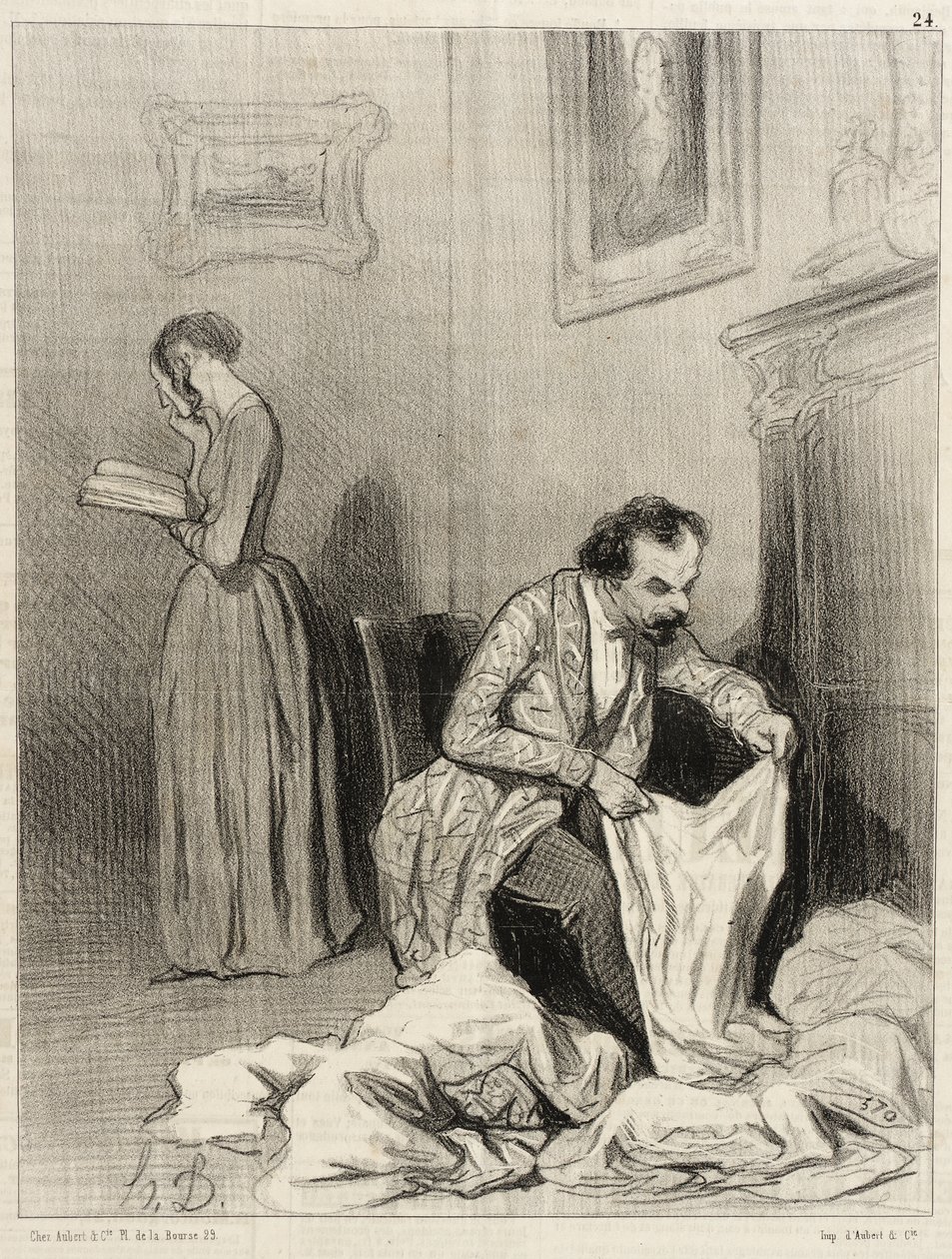 Odkąd Virginie otrzymała siódmą nagrodę pocieszenia... autorstwa Honoré Daumier