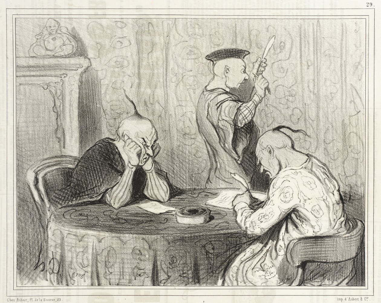 Autorzy o lekkim stylu autorstwa Honoré Daumier