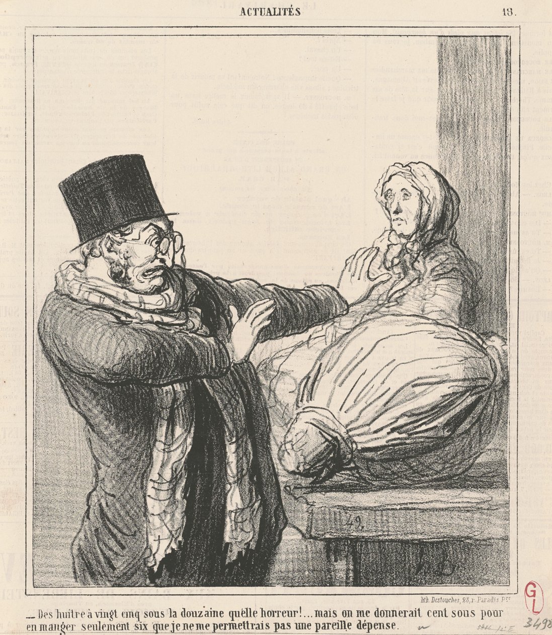 Ostrygi po dwadzieścia pięć sous za tuzin ...! autorstwa Honoré Daumier