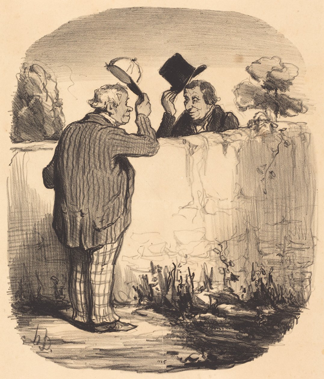 Dwaj dobrzy sąsiedzi autorstwa Honoré Daumier
