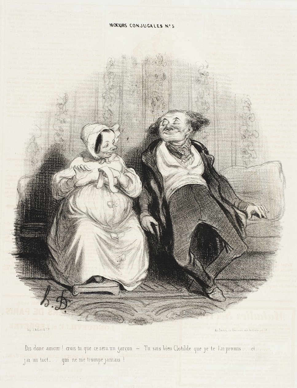 Powiedz, kochanie! Myślisz, że to będzie chłopiec? autorstwa Honoré Daumier