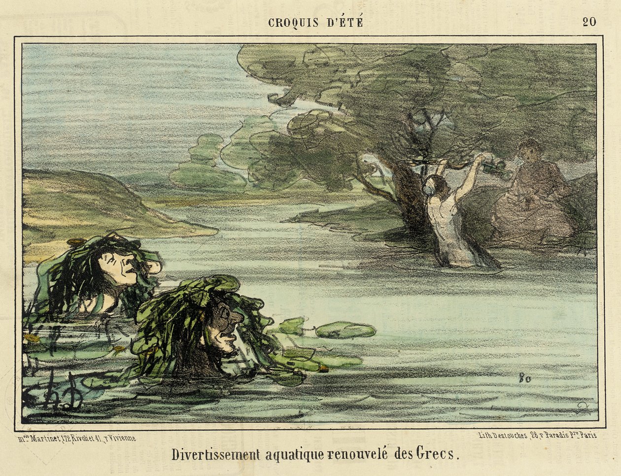 Odnowiona wodna rozrywka Greków autorstwa Honoré Daumier