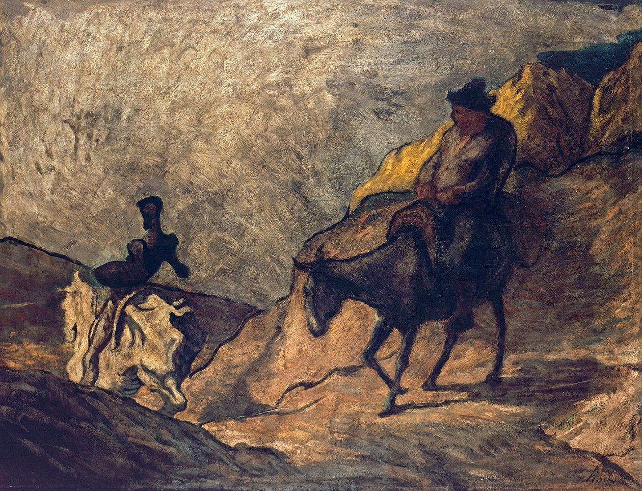 Don Kichot i Sancho Pansa autorstwa Honoré Daumier