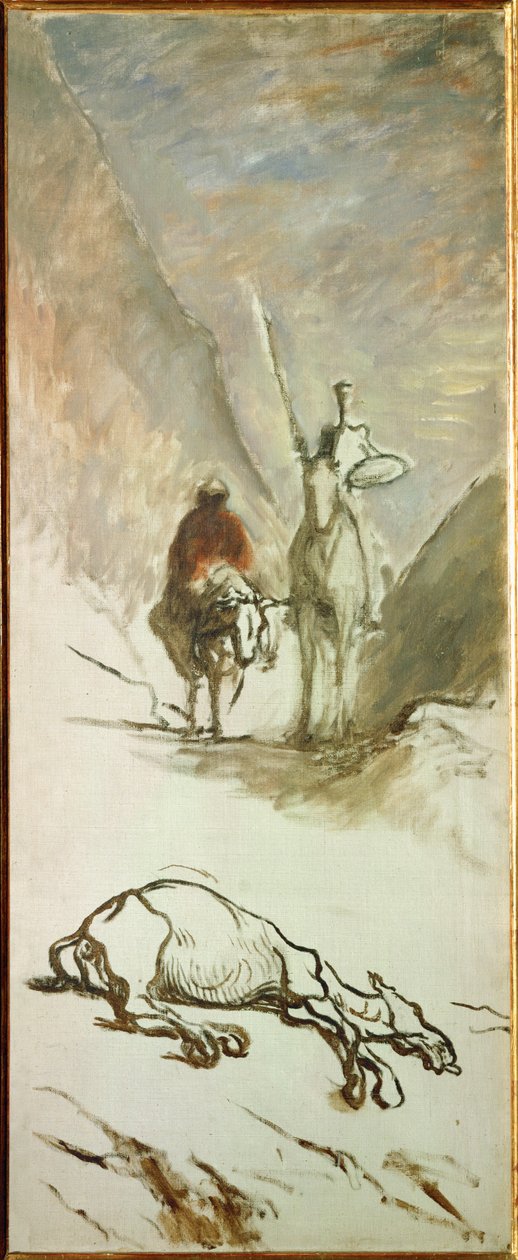 Don Quijote i martwy muł autorstwa Honore Daumier