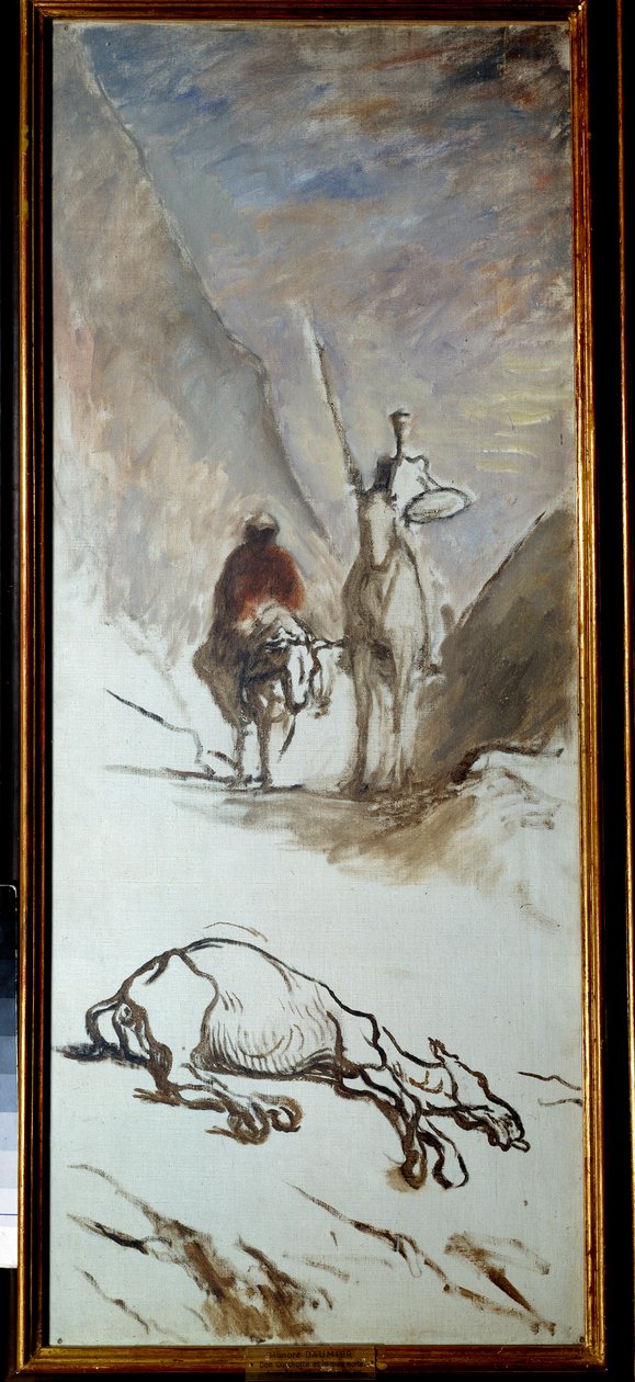 Don Kichot i martwy muł Ilustracja z powieści Miguela Cervantesa „Don Kichot z Manchy” (El ingenioso Hidalgo Don Kichot z La Manchy). Obraz Honore Daumiera (1808-1879). XIX w. niedz. 1,32x0,54m. autorstwa Honoré Daumier