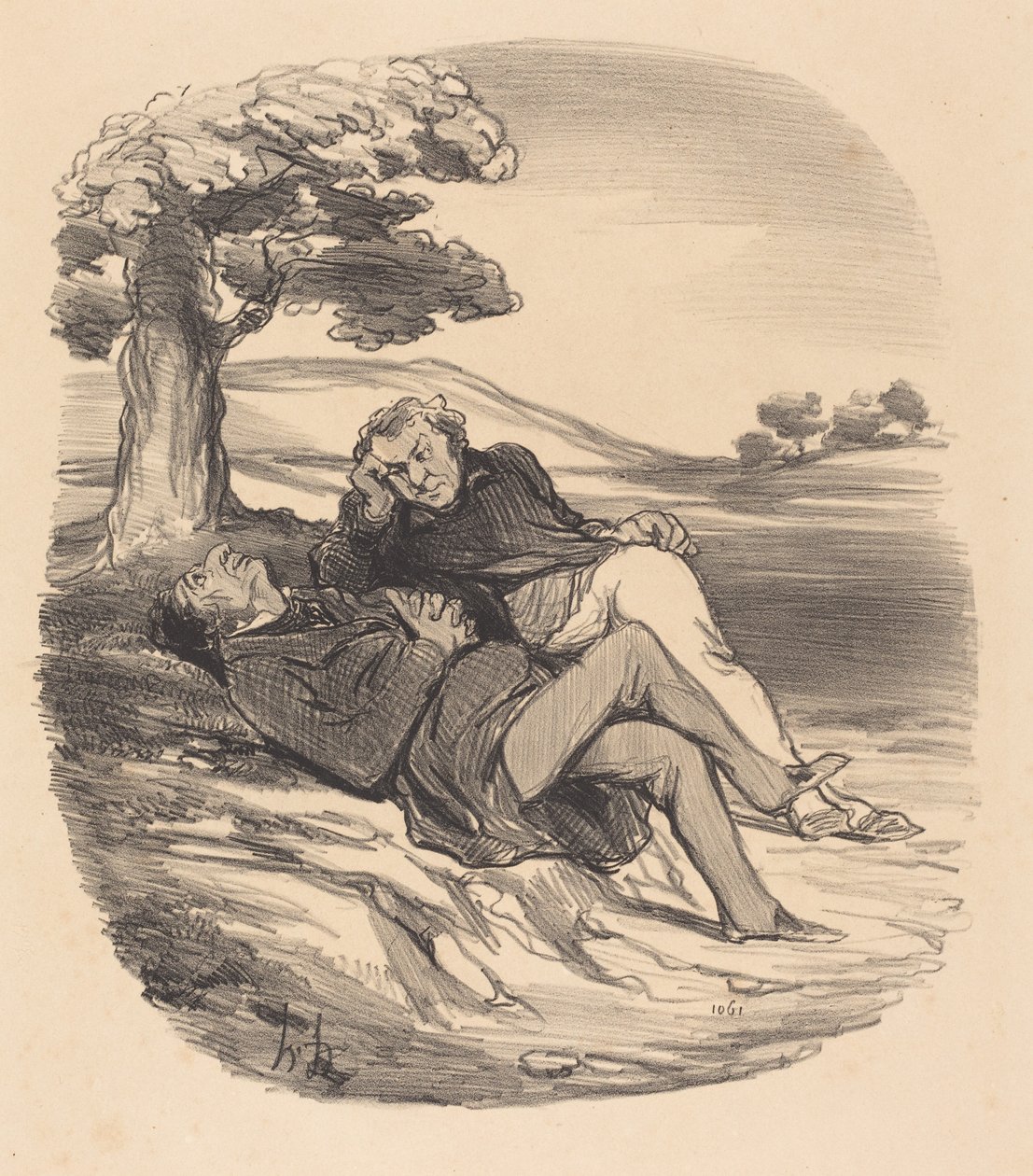 Słodki wypoczynek emerytowanego sklepu z narzędziami... autorstwa Honoré Daumier