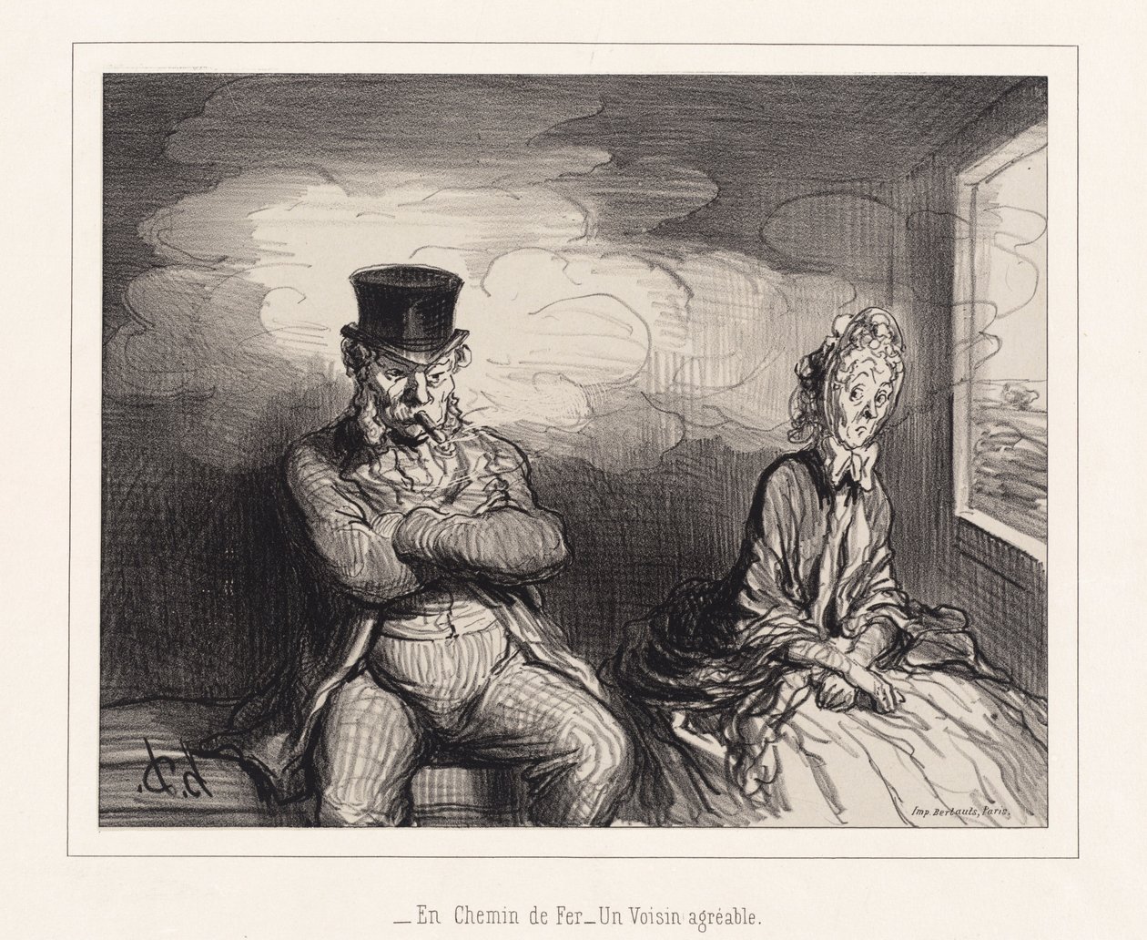 W pociągu... miły sąsiad autorstwa Honoré Daumier