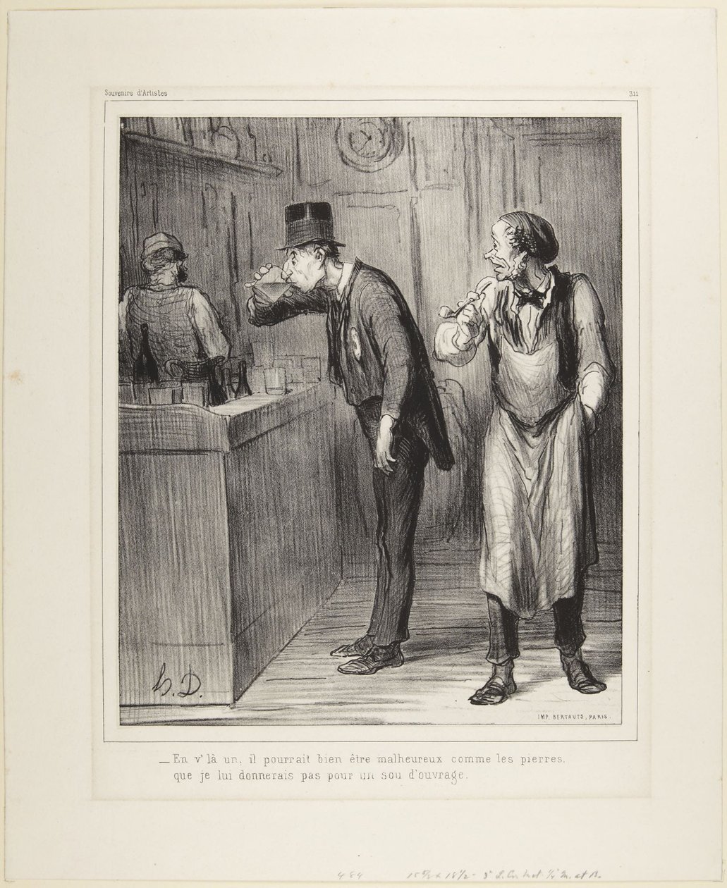 Oto jeden z nich, może być nieszczęśliwy… numer 311 z serii „Souvenirs d’Artistes” autorstwa Honoré Daumier