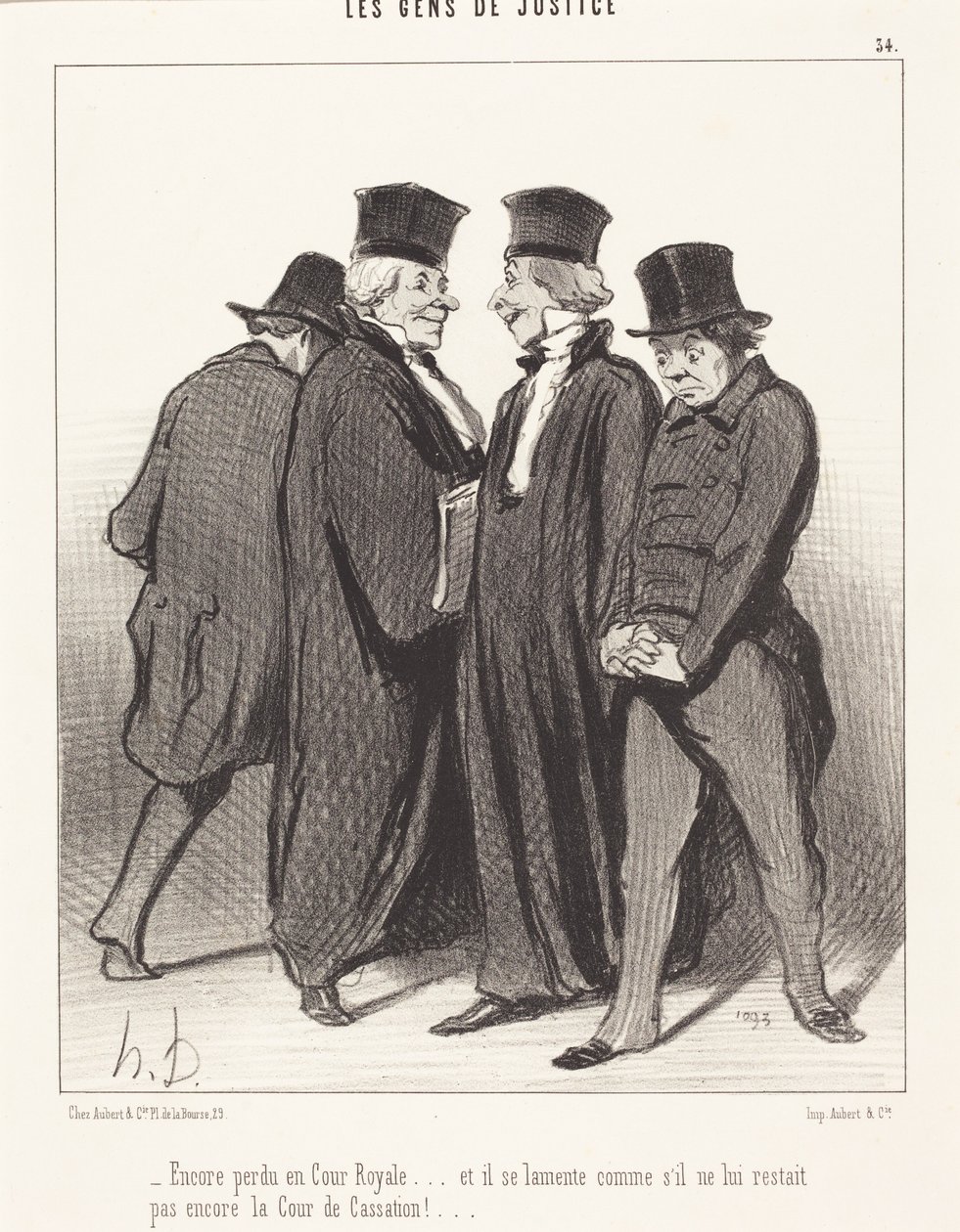 Znów przegrał w Sądzie Królewskim... i lamentuje... autorstwa Honoré Daumier