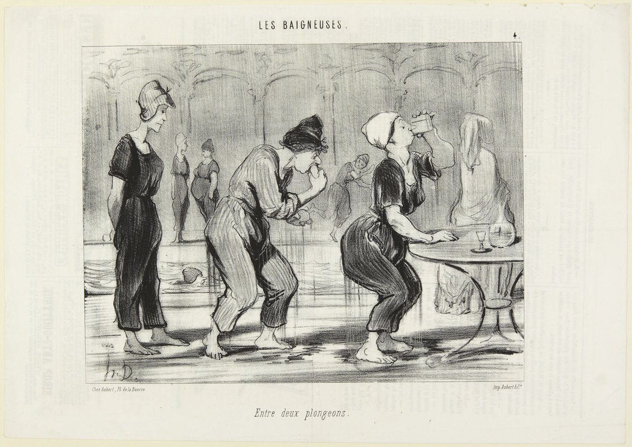Między dwoma skokami do wody autorstwa Honoré Daumier