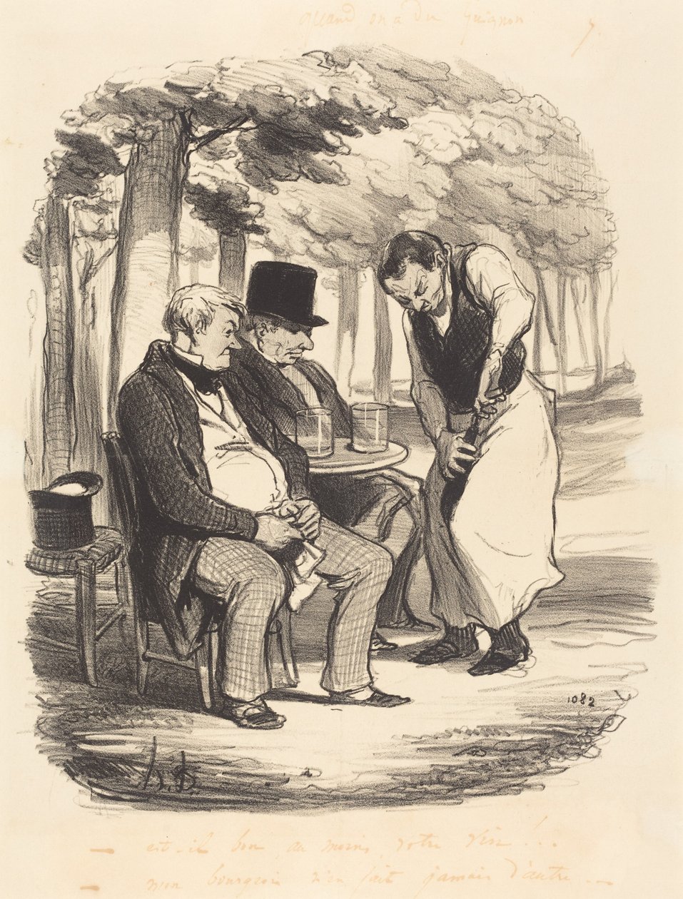 Czy przynajmniej wasze wino jest dobre!... autorstwa Honoré Daumier