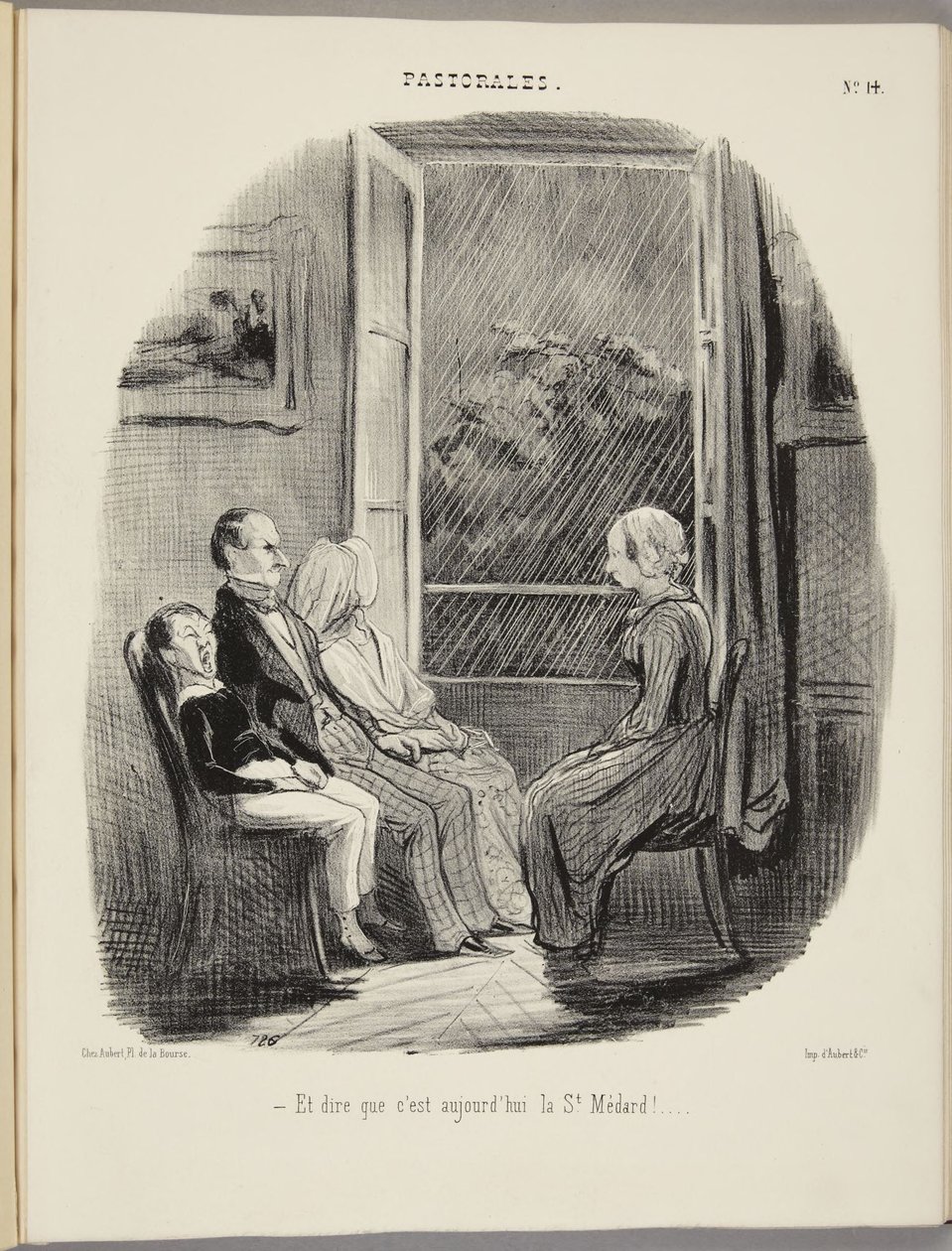 I pomyśleć, że dziś jest dzień św. Medarda! autorstwa Honoré Daumier