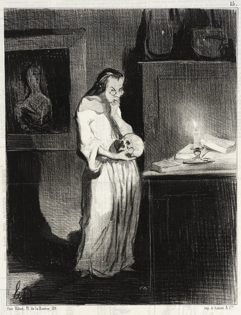 Humanitarna literatka oddająca się mężczyźnie... autorstwa Honoré Daumier
