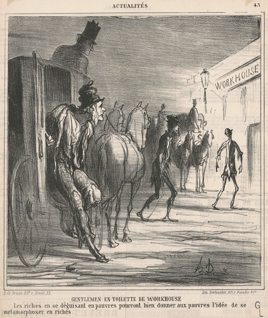 Panowie w stroju przytułku pracy autorstwa Honoré Daumier