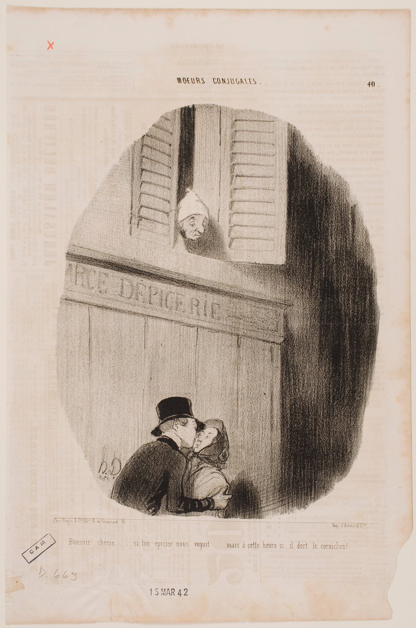 Dobranoc, kochanie... gdyby twój sklepikarz nas zobaczył... autorstwa Honoré Daumier