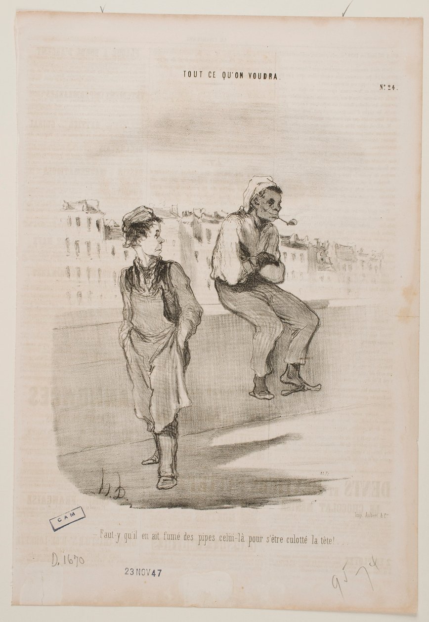 Musiał naprawdę wypalić wiele fajek... autorstwa Honoré Daumier