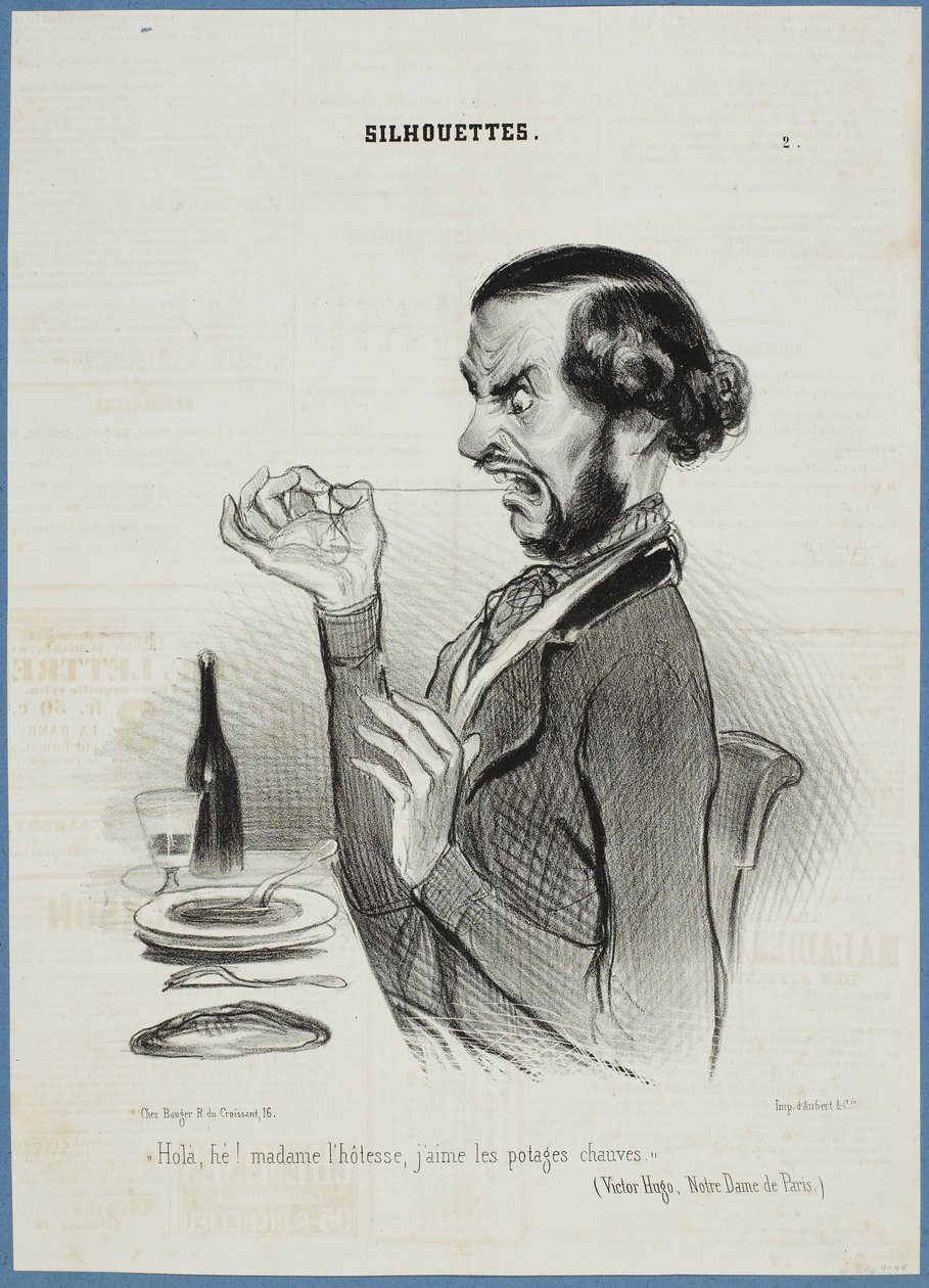 Chwileczkę! Kelnerko, wolę warzywa gładko ogolone. autorstwa Honoré Daumier