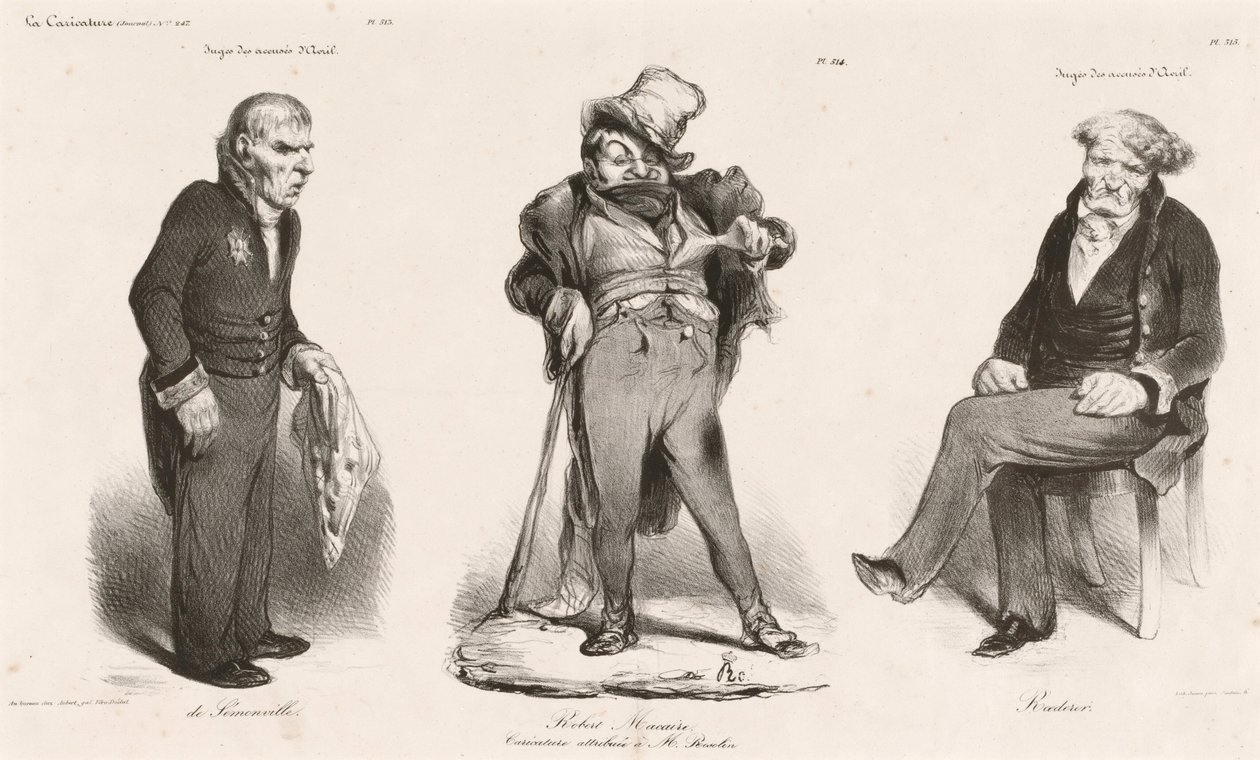 Huguet de Sémonville - Robert Macaire (Thiers) - hrabia Roederer autorstwa Honoré Daumier