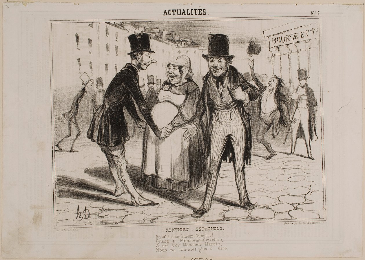 INWESTORZY W HISZPAŃSKIE AKCJE autorstwa Honoré Daumier