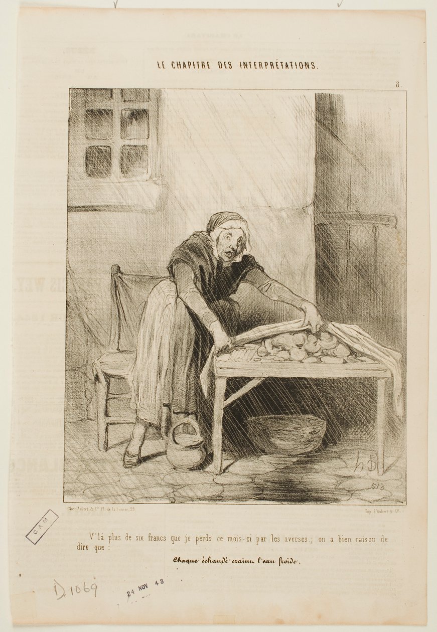 W tym miesiącu straciłem ponad sześć franków z powodu nagłych ulew autorstwa Honoré Daumier