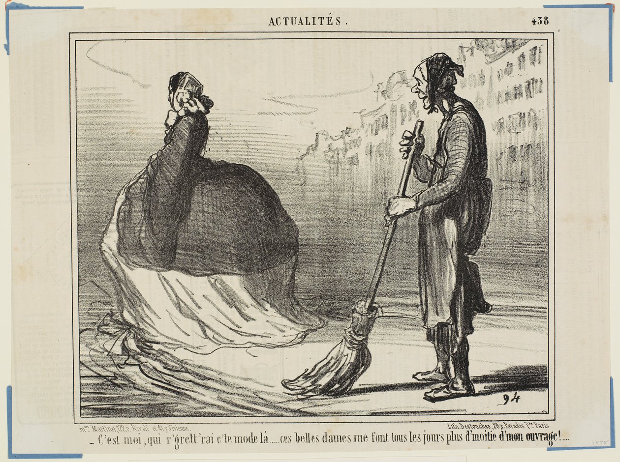 Powinienem żałować tego stylu ... Te wielkie damy z każdym dniem umniejszają moją pracę! autorstwa Honoré Daumier
