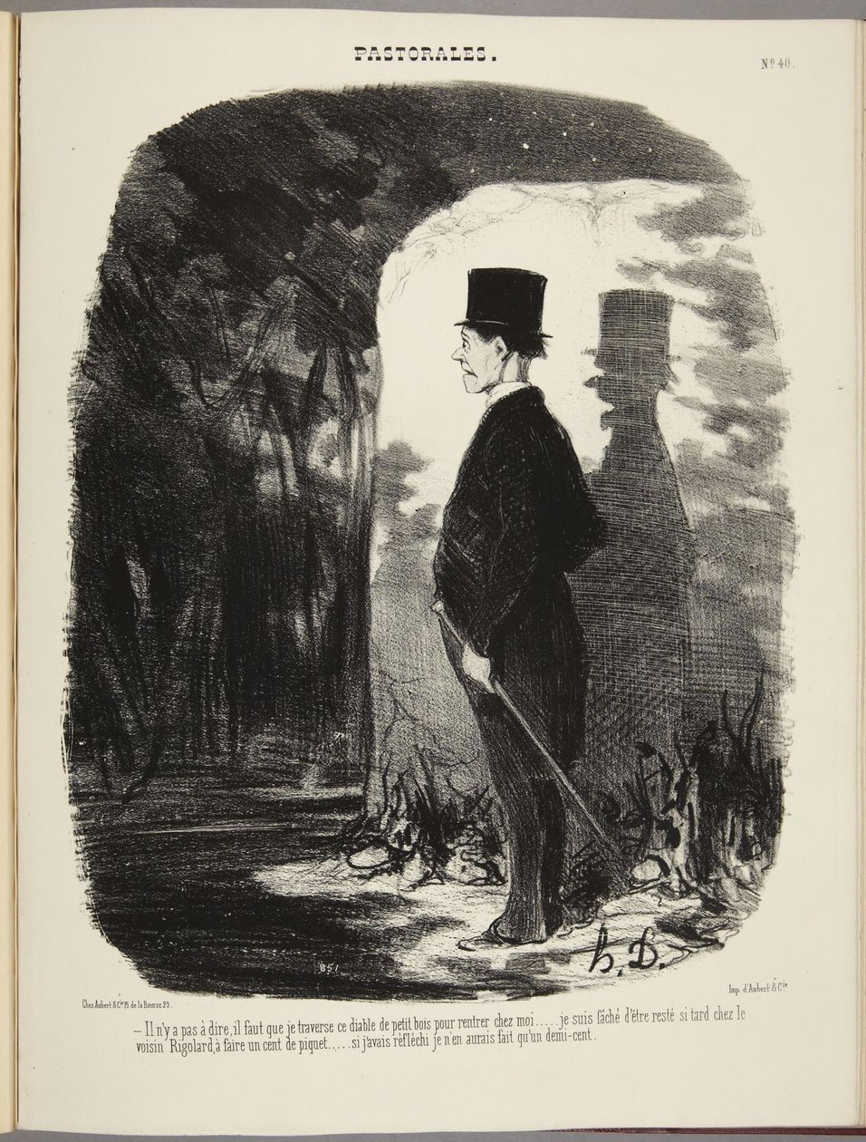 Nie ma co do tego wątpliwości, muszę przejść przez ten przeklęty lasek, żeby wrócić do domu... autorstwa Honoré Daumier