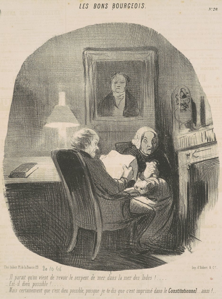 Wygląda na to, że właśnie znowu widzieliśmy węża morskiego... autorstwa Honoré Daumier