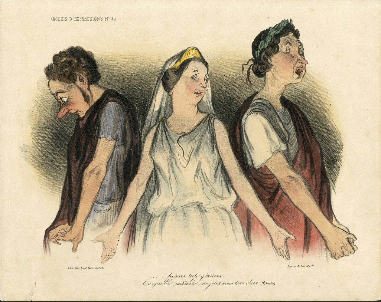 Ilustracja Honore Daumier (1808-1879) taniec - teatr - aktor, aktorka komik autorstwa Honoré Daumier