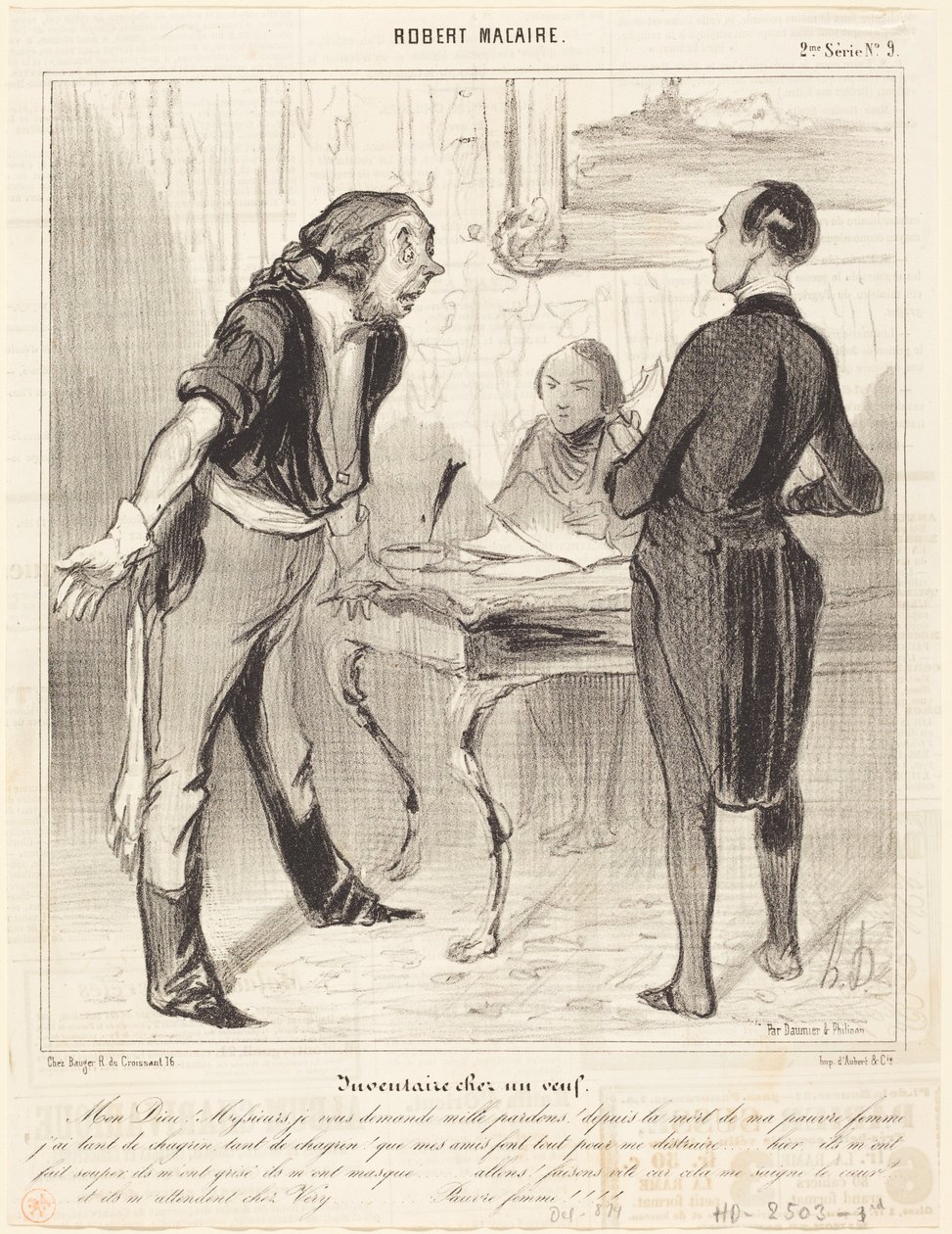 Inwentarz u wdowca autorstwa Honoré Daumier