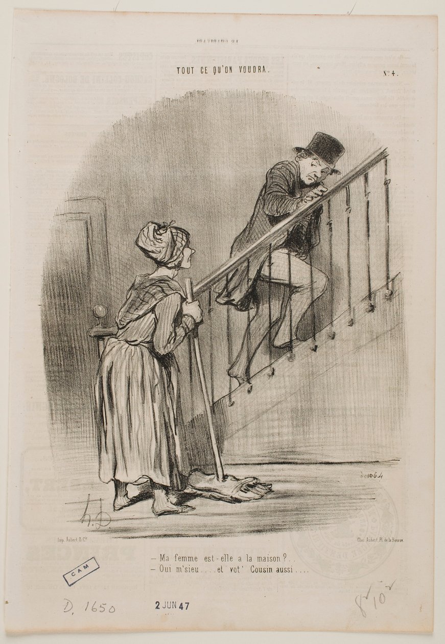 Czy moja żona jest w domu? autorstwa Honoré Daumier