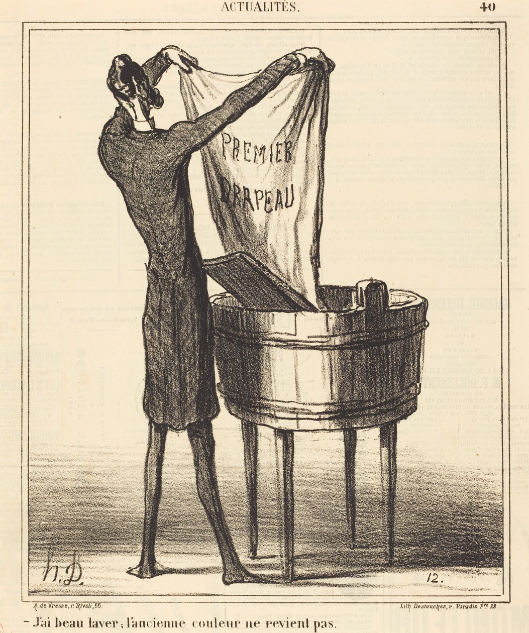 Choćbym nie wiem jak prał, stary kolor... autorstwa Honoré Daumier