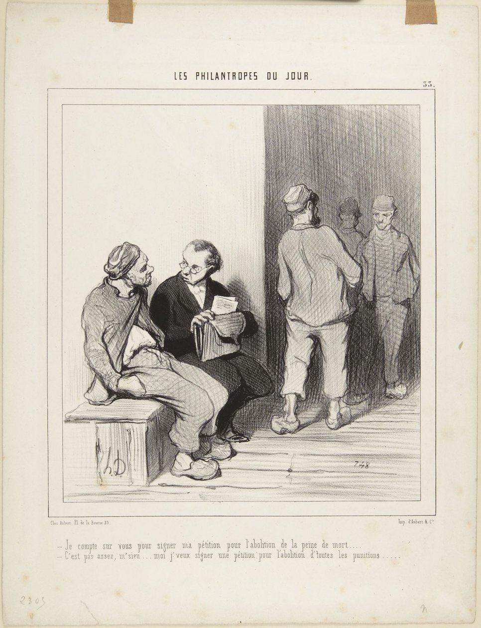 Liczę na to, że pan podpisze..., numer 33 z serii Filantropi dnia autorstwa Honoré Daumier