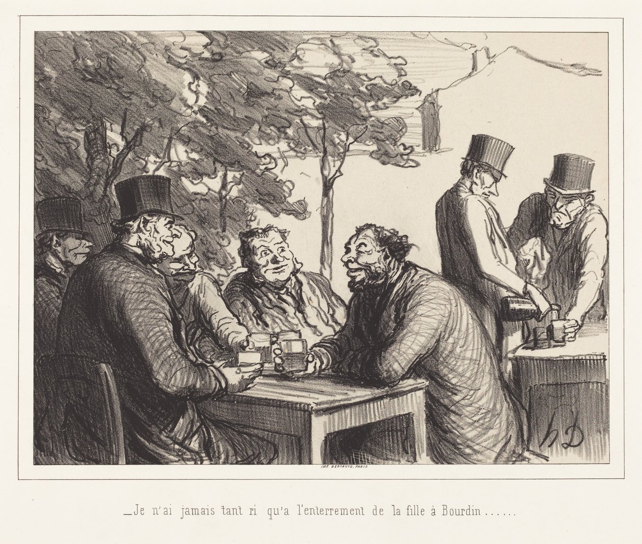 Nigdy nie śmiałem się tak bardzo jak na pogrzebie córki Bourdina... autorstwa Honoré Daumier