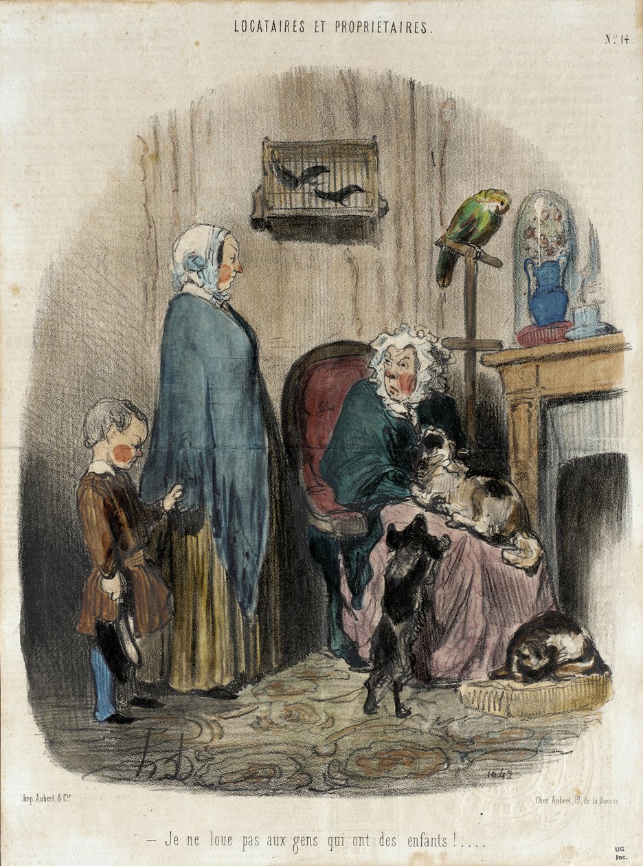Nie wynajmuję mieszkania osobom, które mają dzieci! autorstwa Honoré Daumier