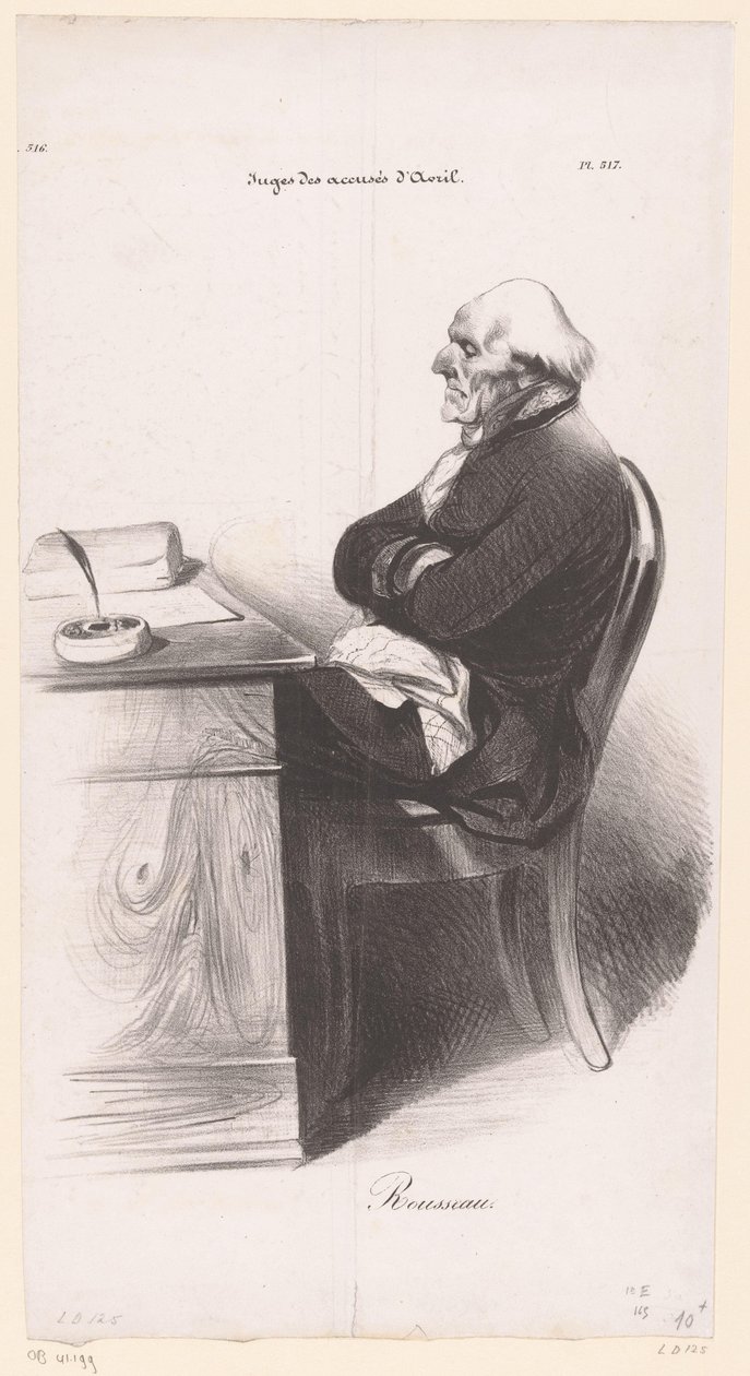 Karykatura Jean-Josepha Rousseau autorstwa Honoré Daumier