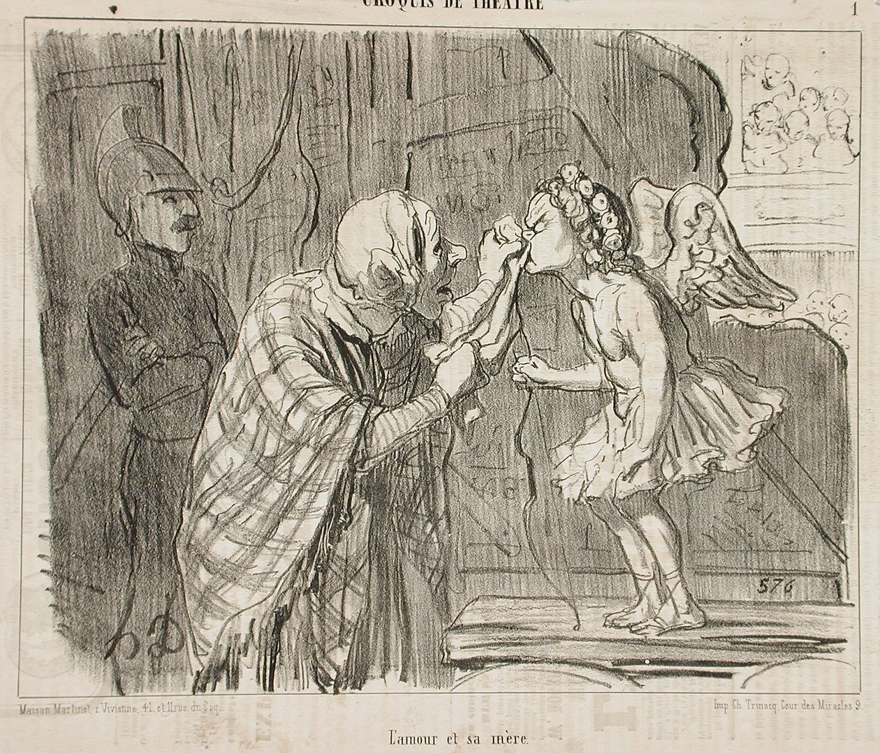 Miłość i jej matka autorstwa Honoré Daumier