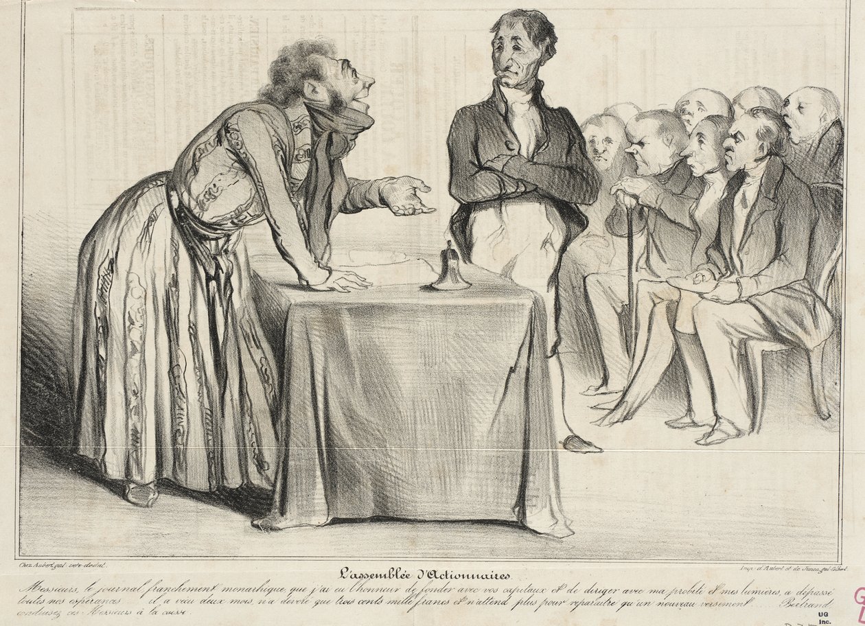 Zgromadzenie akcjonariuszy autorstwa Honoré Daumier