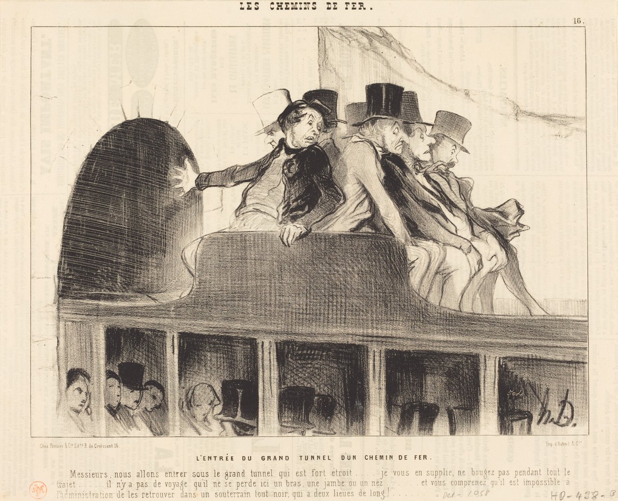 Wejście do wielkiego tunelu kolejowego autorstwa Honoré Daumier