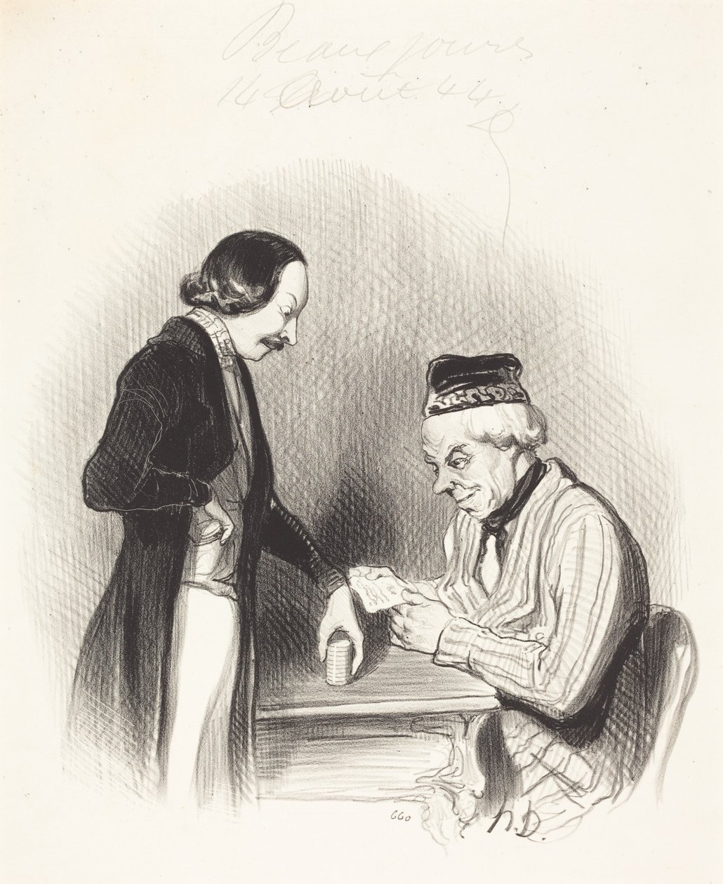 Dyskonto weksla autorstwa Honoré Daumier