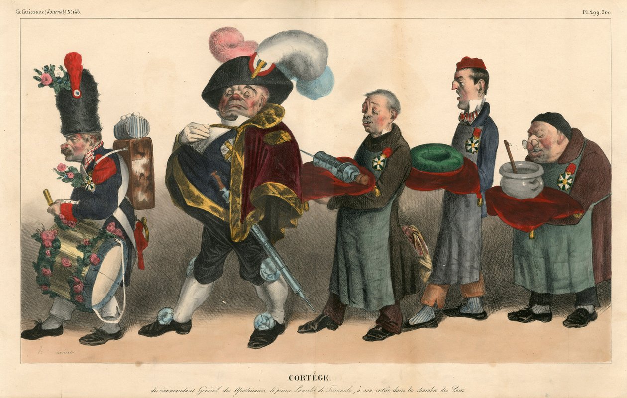 Karykatura polityczna (1830), satyryczna w kolorach autorstwa Honoré Daumier