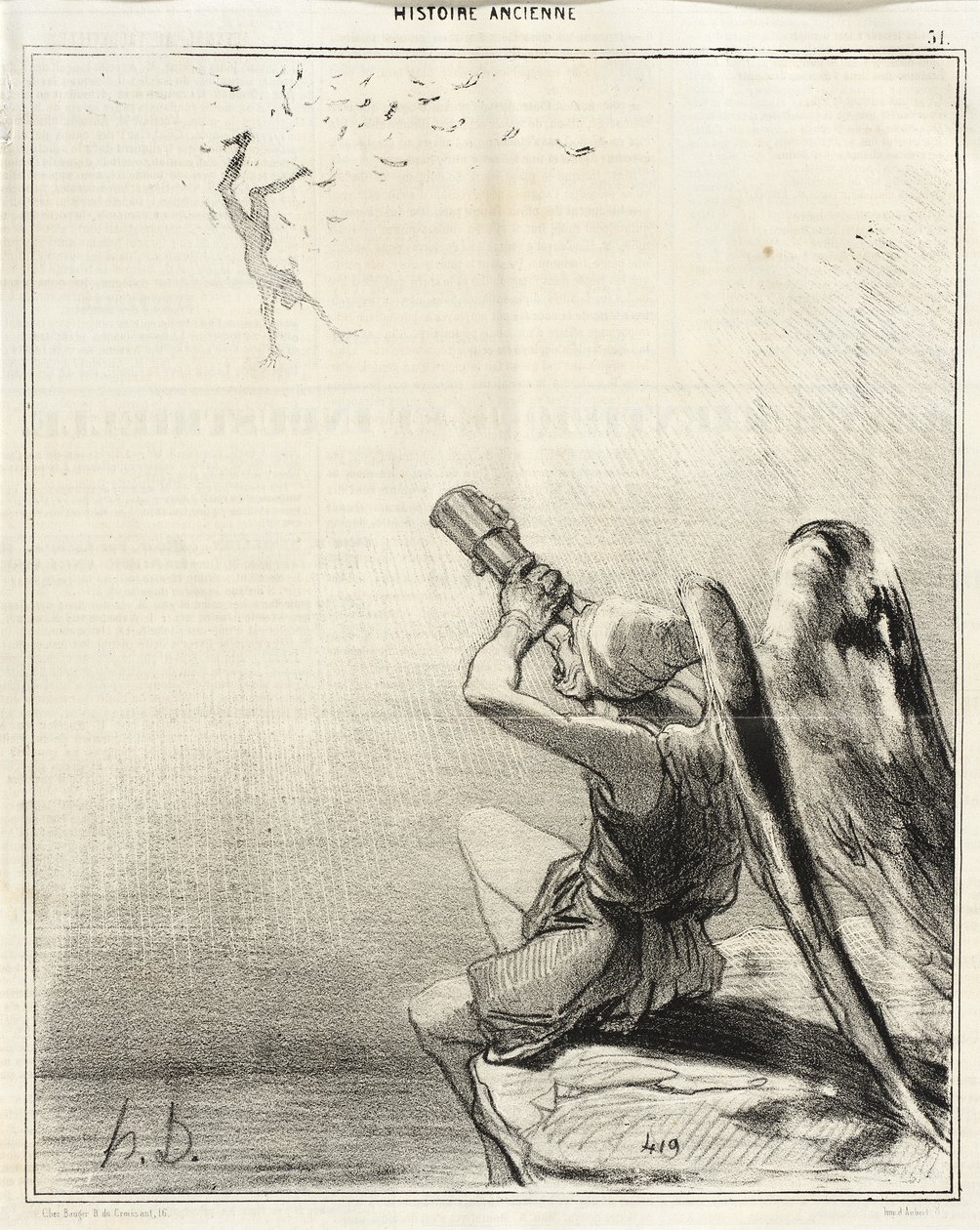 Upadek Ikara autorstwa Honoré Daumier