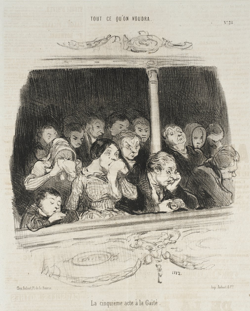 Akt piąty w teatrze La Gaîté autorstwa Honoré Daumier