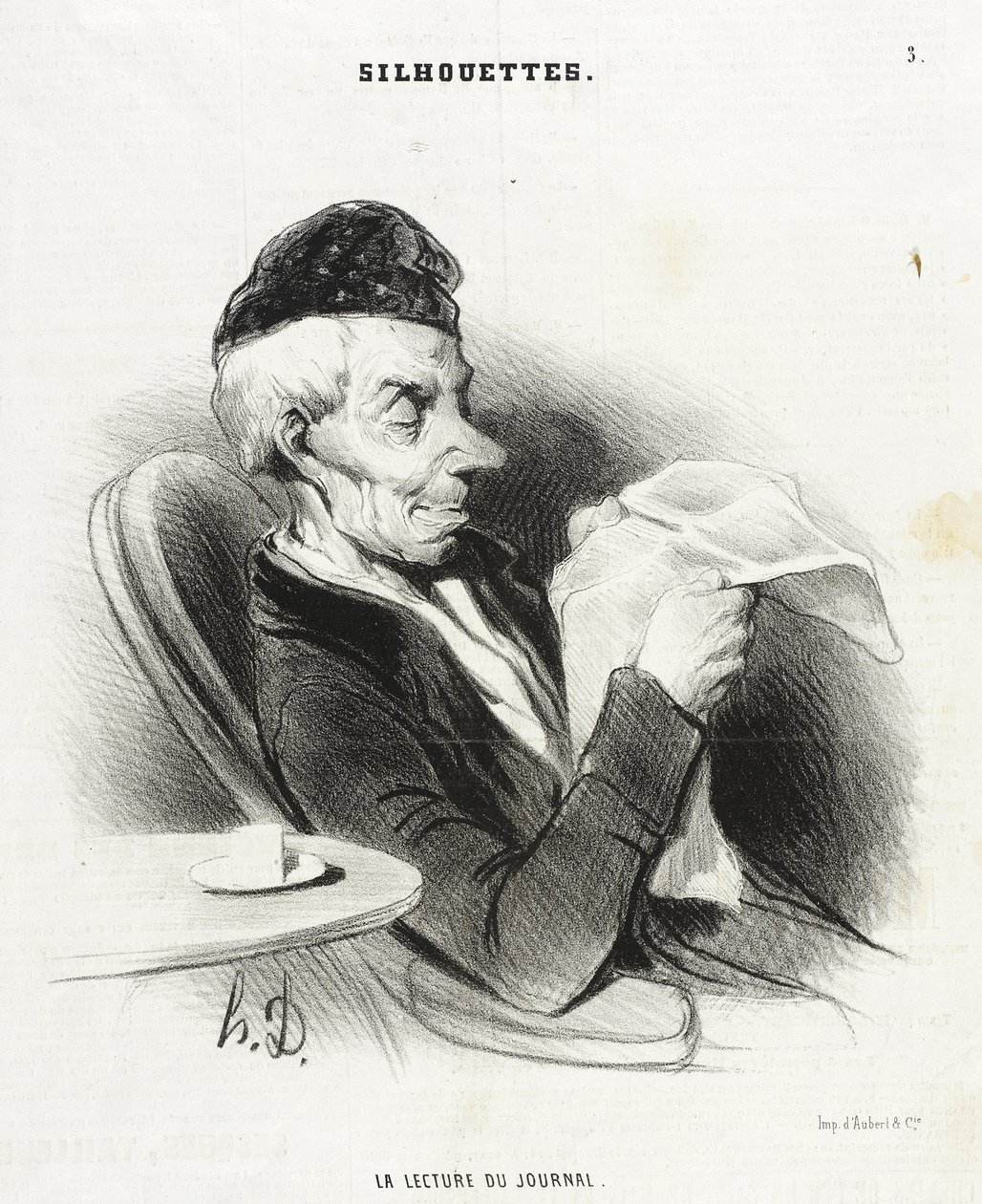 Czytanie gazety autorstwa Honoré Daumier