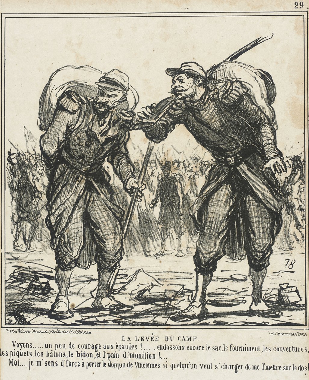 Zwijanie obozu autorstwa Honoré Daumier