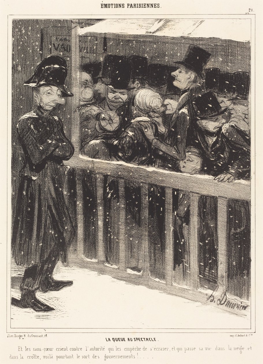 Kolejka na przedstawienie autorstwa Honoré Daumier