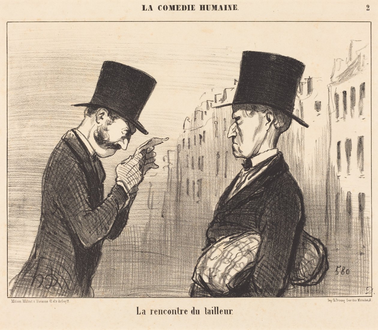 Spotkanie krawca autorstwa Honoré Daumier
